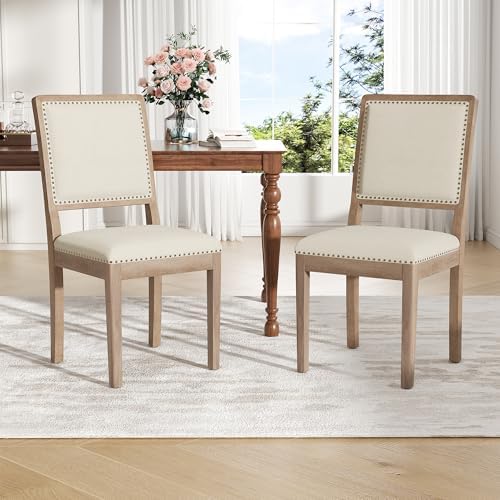 Dining Chair Set of 6, Mid Century Modern Upholstered Dining Room Chairs, Fab...