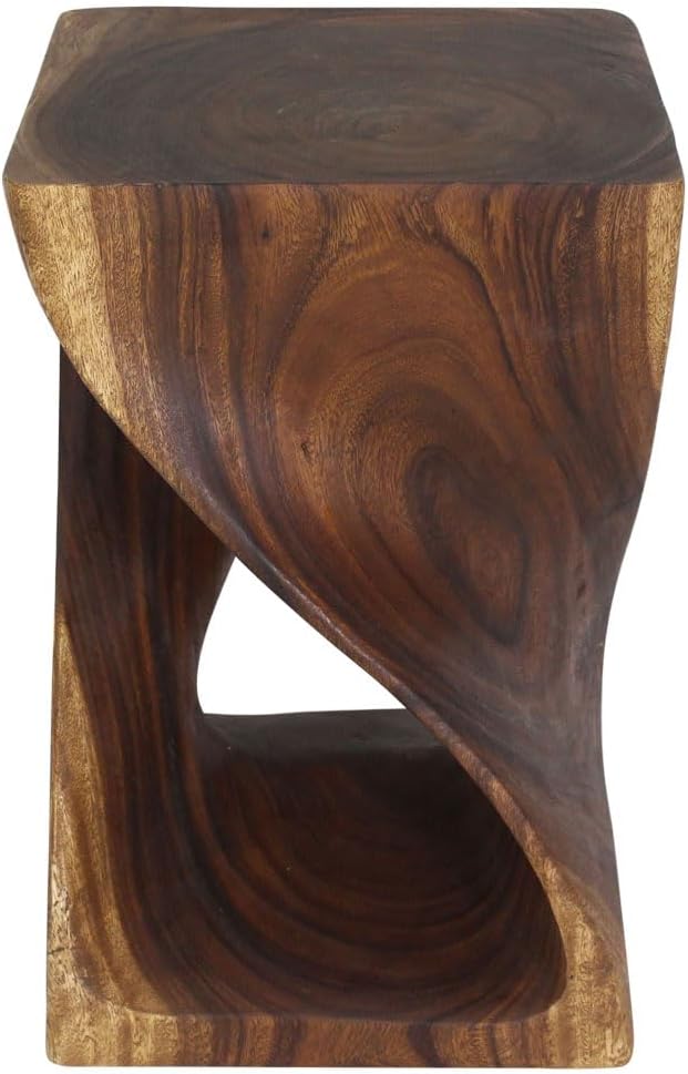 Haussmann Selorin Wide Twisted End Table 15 x 15 x 23 in H Walnut