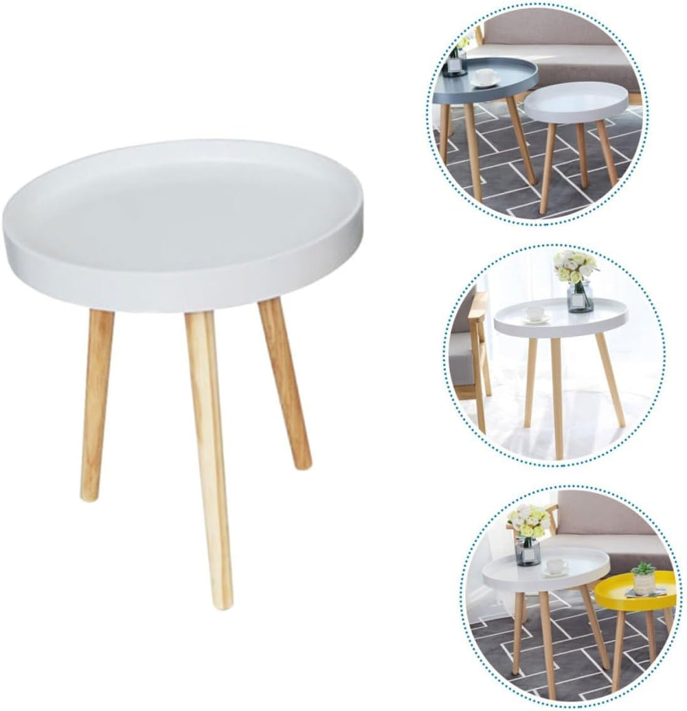 Nordic Small Round Coffee Table White Modern Mini Sofa Side End Table Bedside...