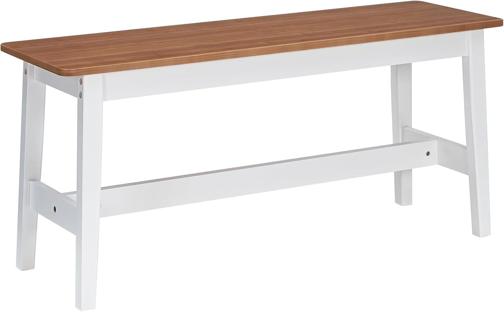 HOOBRO 39.3'' Bamboo Dining Bench, Farmhouse Kitchen Table Bench, Kit...