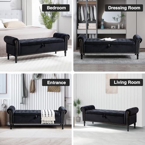 67'' End of Bed Storage Bench King Size, Storage Bench for Bedroom En...
