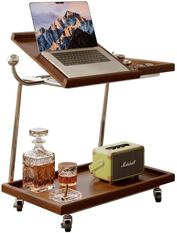 Nordic Solid Wood Movable Flip Top Side Table – Multi-Functional Adjustable R...