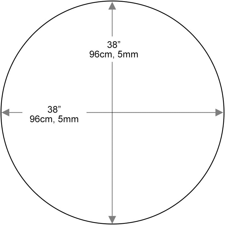 38 inch Round Glass Table Top - Tempered - 1/4" Thick Glass Surface, Saf...