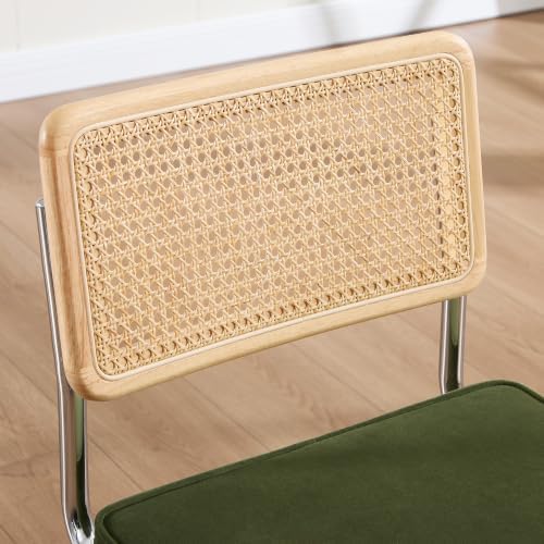 Zesthouse Natural Rattan Dining Chairs Set of 2, Modern Cesca Kitchen Chair