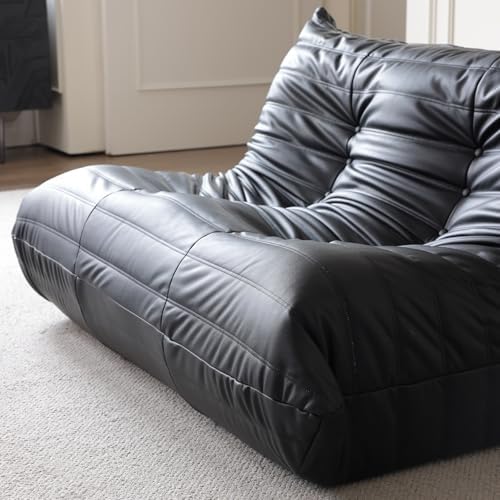 Comfy Lazy Floor Sofa Couch,Soft Armless Chair,Faux Leather Lounge Chair,Corn...