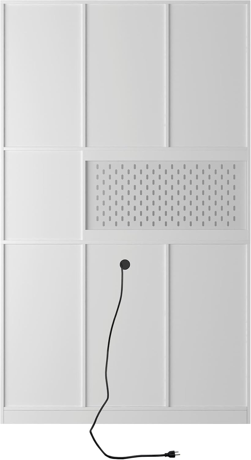 ZeHuoGe 74" Kitchen Pantry Cabinet with Charging Station,Freestanding St...
