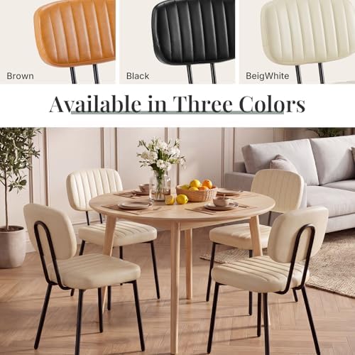 Dining Chairs Set of 2, PU Leather Upholstered Kitchen Chairs