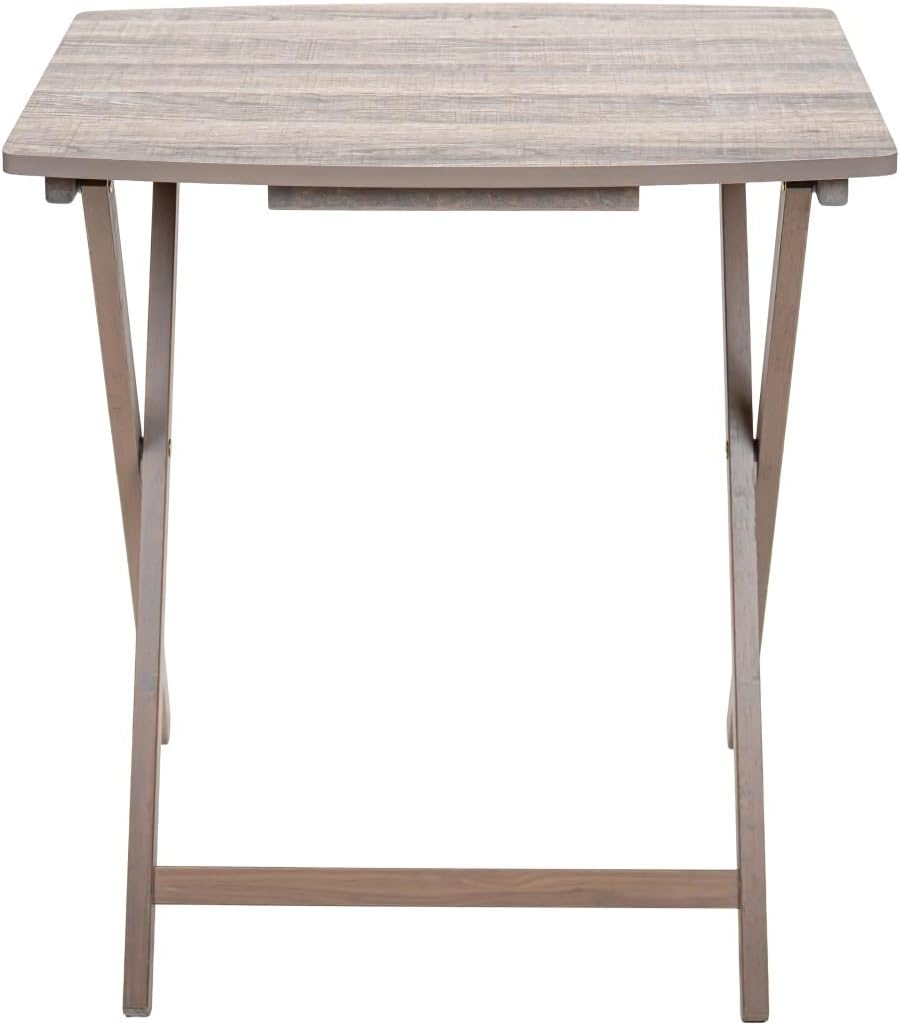 Modern XL Folding Tray Table, Rustic Gray for Indoor Use - 23.5 x 18 x 26 Inches
