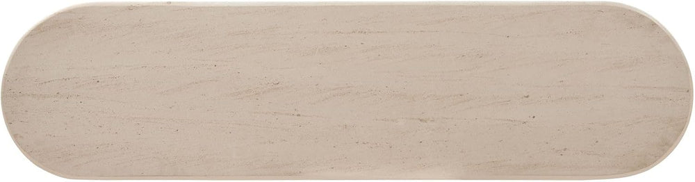 Stone Top and Rope Front Server with Beige, Solid Wood+MDF | Spacious storage...