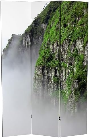 Red Lantern 6 ft. Tall Double Sided Mountaintop Waterfall Canvas Room Divider...