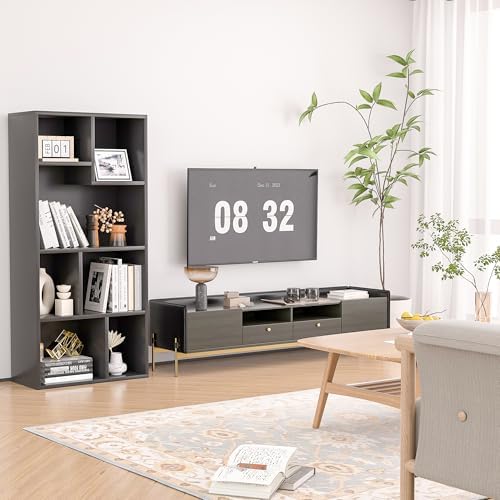 VECELO 42 Inch High Bookcase, 4-Tier Modern Storage Cabinet with Height Diffe...