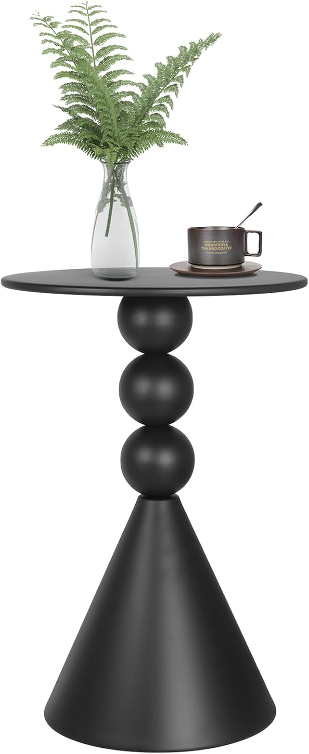 Metal Round Martini Table,Vintage Drum Side End Table,Modern Nightstand Accen...