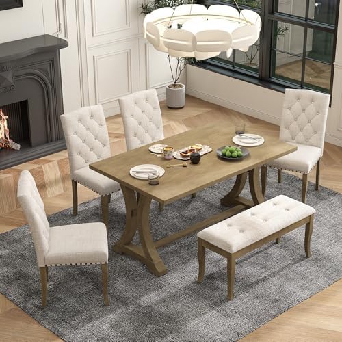 Harper & Bright Designs Classic and Traditional Style 6 - Piece Dining Se...
