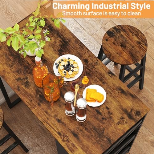 Giantex 3-Pieces Dining Table Set, 36-Inches Rectangular Kitchen Table and 2 ...