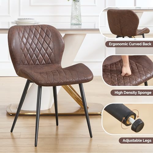 Dining Chairs Set of 4, Comfy Modern Dining Chairs with Thick Cushions, Uphol...