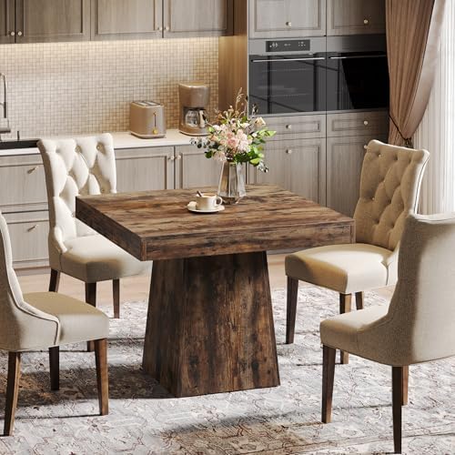 Tribesigns Square Dining Table for 4, 31.5" Farmhouse Small Kitchen Table