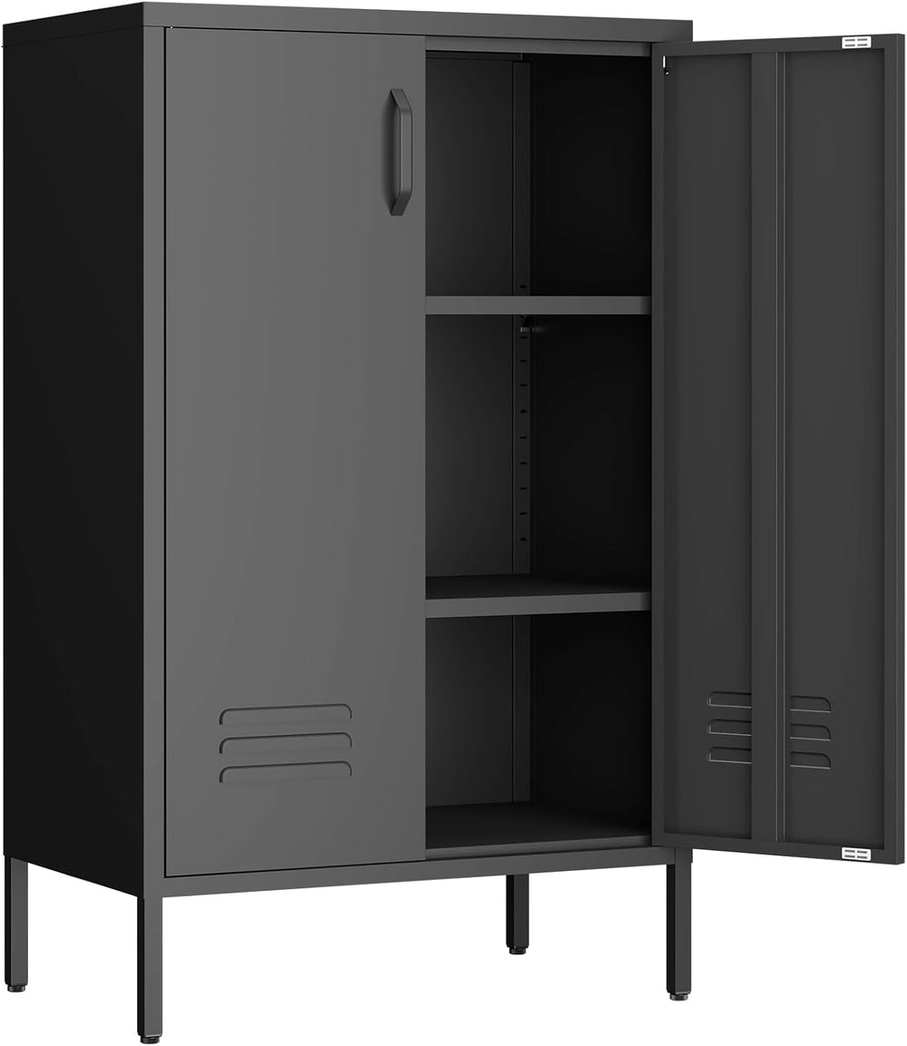 IRONFFICE Metal Storage Cabinet,Metal Cabinets with Doors and Adjustable Shel...