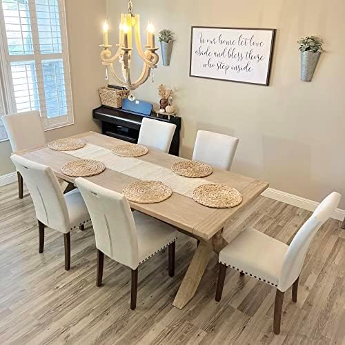 COLAMY Upholstered Parsons Dining Chairs Set of 2, Fabric Dining Room Kitchen...