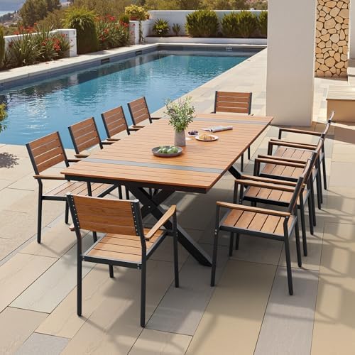 Pellebant 11-Piece Outdoor Patio Dining Table Set for 10 Person