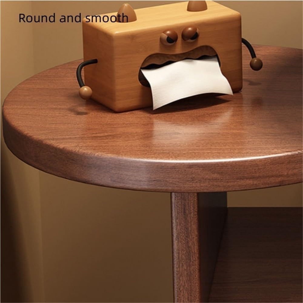 Round End Table with Cat Nest Nightstand Side Table with Storage Bedside Tabl...