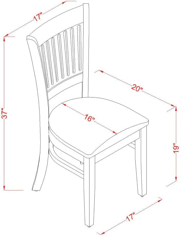 East West Furniture VAC-OAK-C Vancouver Dining Chairs - Linen Fabric Upholste...