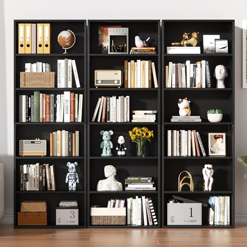 6-Tier Bookshelf, Modern Open Bookcase,6 Shelf Display Storage Shelves Floor ...