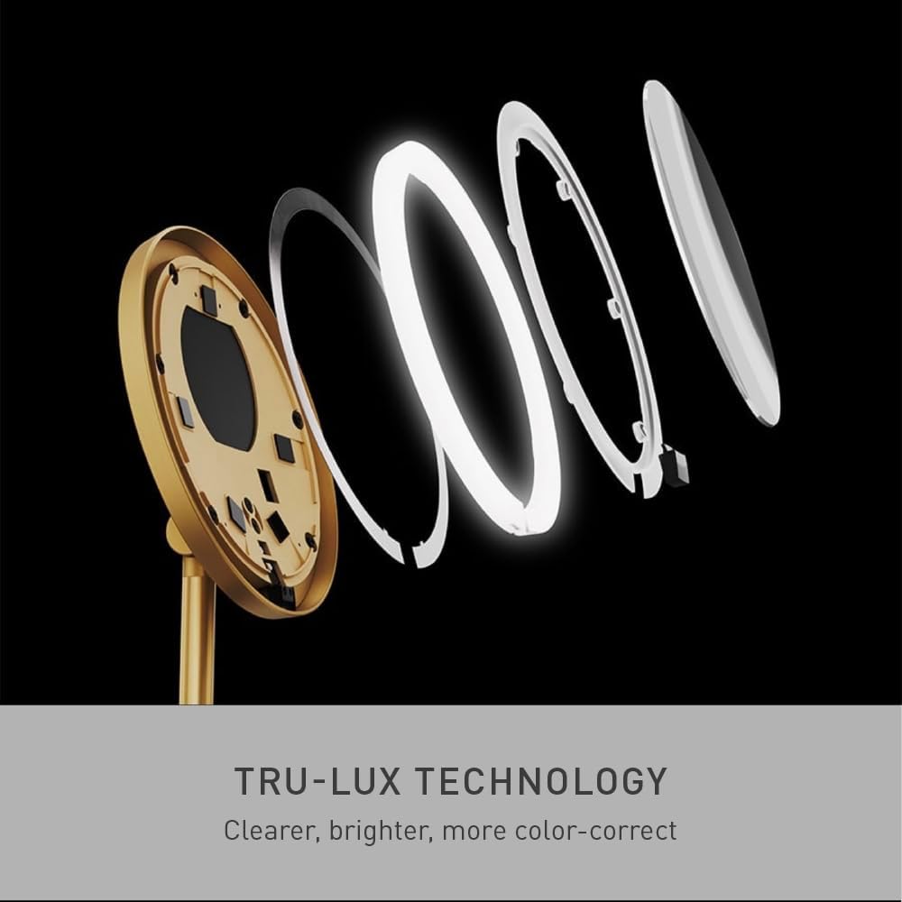 simplehuman Sensor Mirror Fold, 5'' with 10X Magnification, Round Rec...
