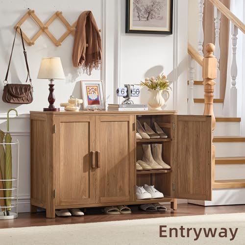 Joaxswe Sideboard Buffet Cabinet with Storage, 46" Arc-Shaped Credenza