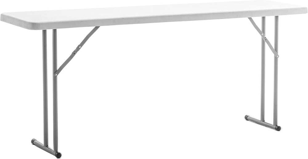 BTExpert 5-Foot Narrow Plastic Folding Training Table, 60” x 18” Portable Com...