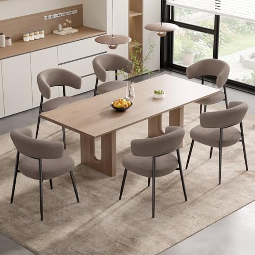 Dining Chairs Set of 4, Mid Century Modern Kitchen Chairs, Boucle Upholstered...
