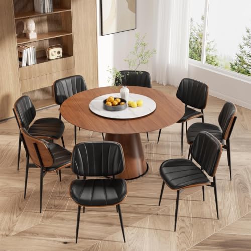 Dining Chairs Set of 6, Mid Century Modern Dining Room Chair, Upholstered Fau...