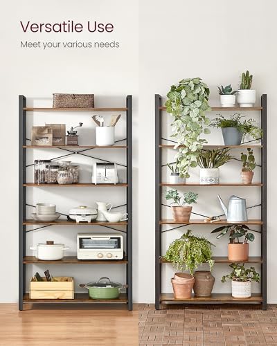 VASAGLE 6-Tier Bookshelf, Bookcase with Shelves, Storage Shelf, Living Room