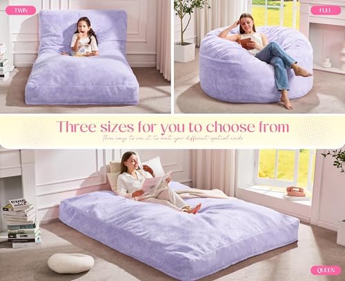 Hobestluk Bean Bag Chair Convertible 3 in 1 Beanbag Washable Giant Adult | La...