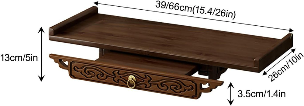 Prayer Altar Personal Shrine Stand Wall-Mounted Buddha Altar Shelf Stand, wit...