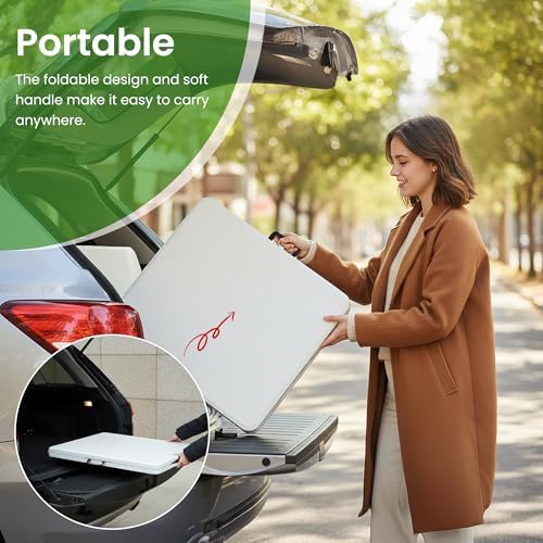 6FT White Plastic Folding Table Heavy Duty Tables Set of 1 | HDPE Tabletop Fo...