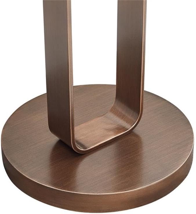 Pemberly Row Contemporary Round Accent Table, Antique Bronze Metal Finish, 15...