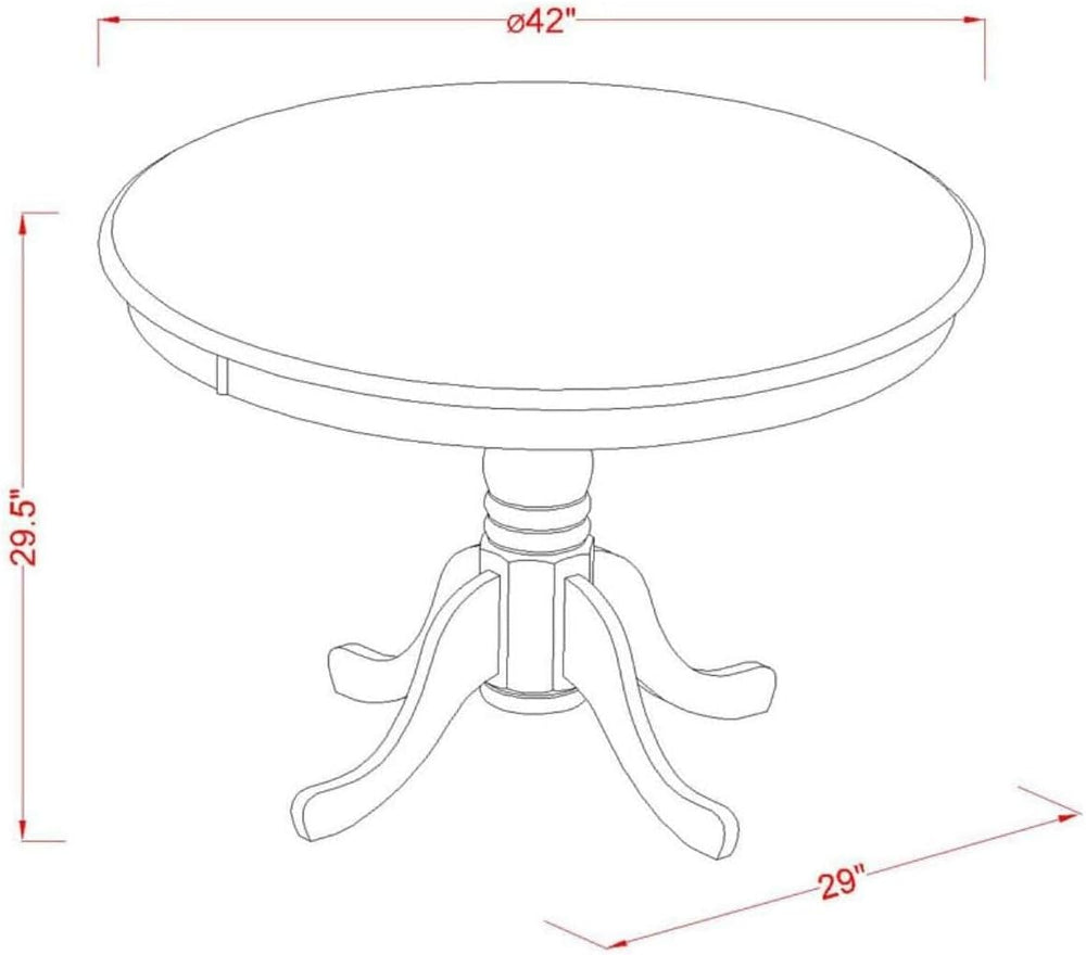HomeStock 5 Piece Dinette Set for 4 Includes a Round Dining Table with Pedest...