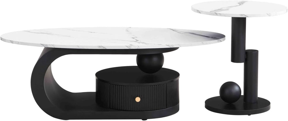 KEVINSPACE Coffee Table, Mid Century Modern Coffee Table for Living Room Rust...