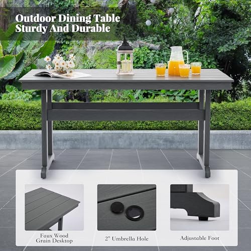 HDPE Dining Table Set for 10,12-Piece Outdoor Table and Chairs Include 10 Din...