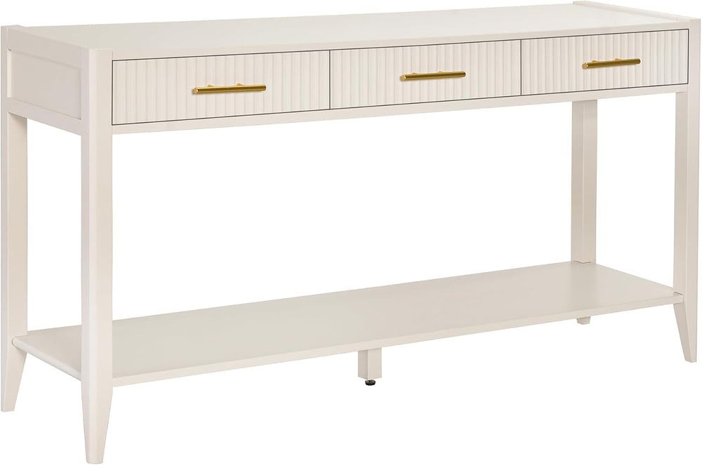 Knocbel Entryway Console Table with 3 Vertical Stripe Drawers and Storage Bot...