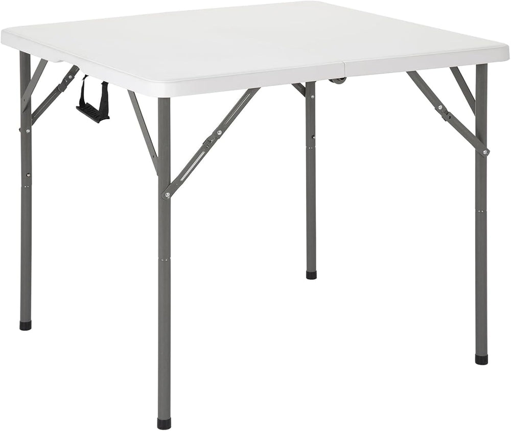 34" Square Folding Table, Portable Plastic Table No Assembly Needed, Fol...