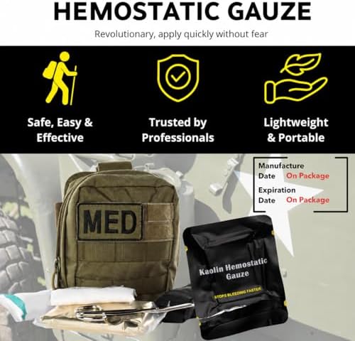 Advanced Koalin Hemostatic Gauze for Blood Clotting & Wound Packing - 2 PK