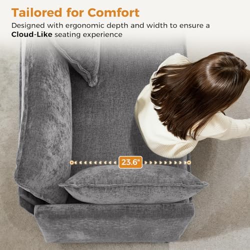 Redlife 42.5" Single Sofa Chair, Chenille Upholstered Accent Chair
