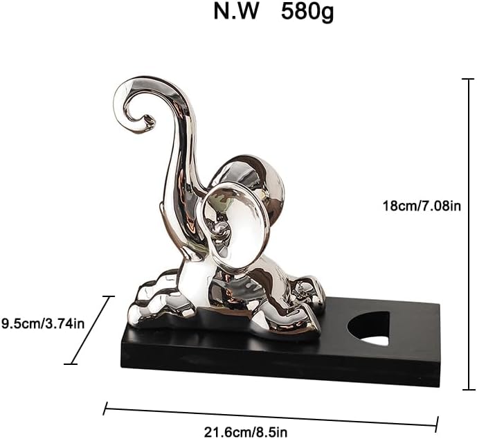 ELEGANTZ Modern Wine Bottle Holder – Decorative Elephant Design with Chrome F...