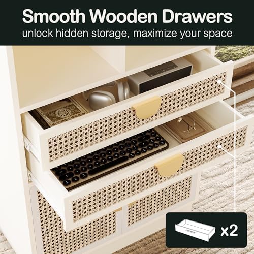 ModernMate Bookcase with 2 Drawers and Doors, 8 Storage Cubes