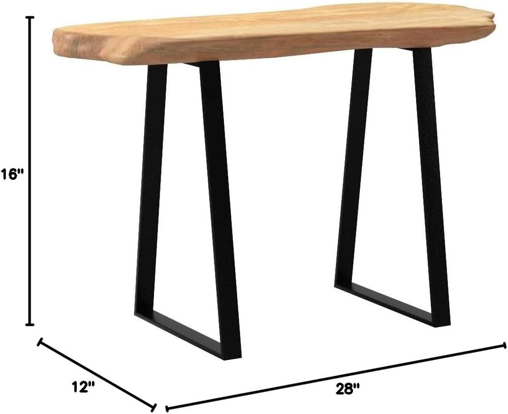 WELLAND Live Edge Cedar Entryway Bench with Metal Legs, 28" | Live edge ...