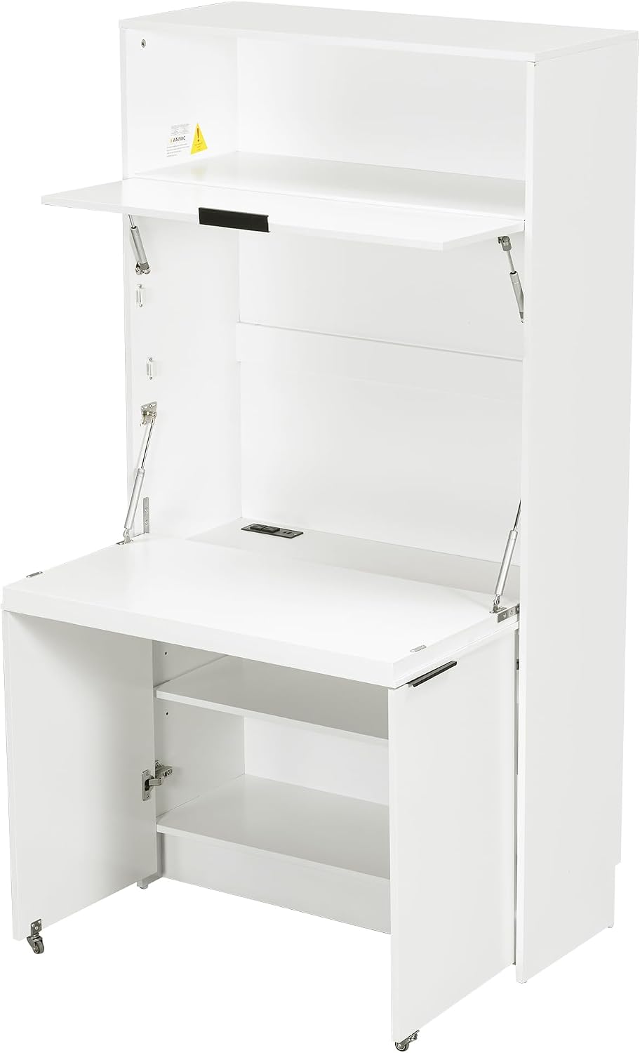 Farmhouse Kitchen Pantry Cabinet with Foldable Workstation, Kitchen Storage C...