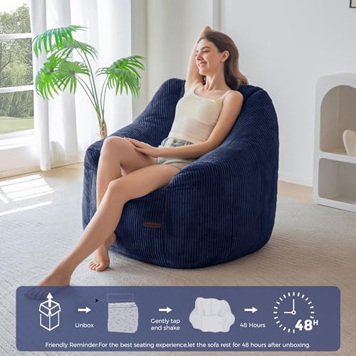 MAXYOYO Bean Bag Chair for Adults, Foam-Filled Floor Sofa for Reading | Bean ...