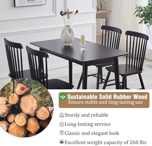 Dining Chairs Set of 8, Farmhouse Solid Wood Windsor Kitchen Chairs Set with ...