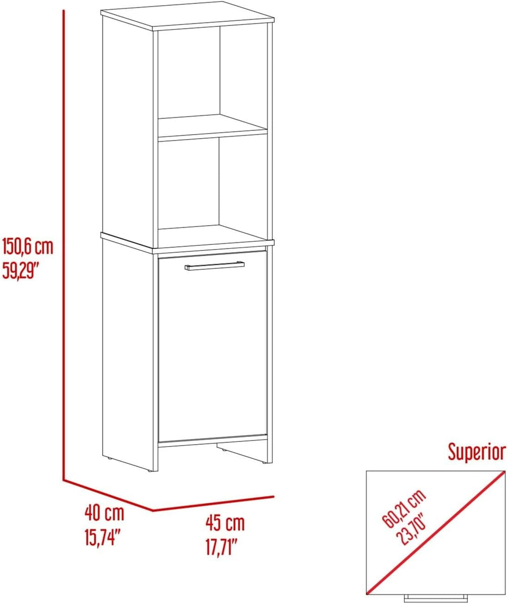 FM FURNITURE White Pantry Cabinet with Adjustable Shelves, Manufactured Wood,...